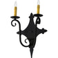 Meyda Lighting Angelique 12" 2-Light Textured Black Wall Sconce With Ivory Faux Candlelight
