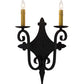 Meyda Lighting Angelique 12" 2-Light Textured Black Wall Sconce With Ivory Faux Candlelight