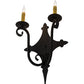 Meyda Lighting Angelique 12" 2-Light Textured Black Wall Sconce With Ivory Faux Candlelight
