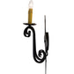 Meyda Lighting Angelique 12" 2-Light Textured Black Wall Sconce With Ivory Faux Candlelight