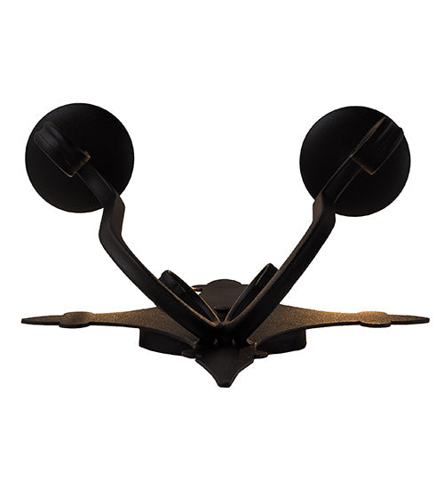Meyda Lighting Angelique 12" 2-Light Textured Black Wall Sconce With Ivory Faux Candlelight