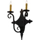 Meyda Lighting Angelique 12" 2-Light Textured Black Wall Sconce With Ivory Faux Candlelight