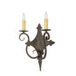 Meyda Lighting Angelique 13" 2-Light Gilded Tobacco Wall Sconce With Ivory Faux Candlelight