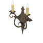 Meyda Lighting Angelique 13" 2-Light Gilded Tobacco Wall Sconce With Ivory Faux Candlelight
