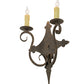 Meyda Lighting Angelique 13" 2-Light Gilded Tobacco Wall Sconce With Ivory Faux Candlelight
