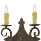 Meyda Lighting Angelique 13" 2-Light Gilded Tobacco Wall Sconce With Ivory Faux Candlelight