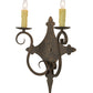 Meyda Lighting Angelique 13" 2-Light Gilded Tobacco Wall Sconce With Ivory Faux Candlelight