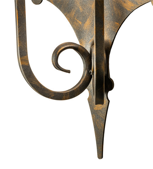 Meyda Lighting Angelique 14" 2-Light French Bronze Wall Sconce With Beige Parchment Shade