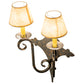 Meyda Lighting Angelique 14" 2-Light French Bronze Wall Sconce With Beige Parchment Shade