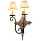 Meyda Lighting Angelique 14" 2-Light French Bronze Wall Sconce With Beige Parchment Shade