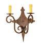Meyda Lighting Angelique 15" 2-Light Old Red Barn Wall Sconce With White Natural Linen Shade