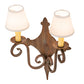 Meyda Lighting Angelique 15" 2-Light Old Red Barn Wall Sconce With White Natural Linen Shade