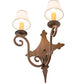 Meyda Lighting Angelique 15" 2-Light Old Red Barn Wall Sconce With White Natural Linen Shade