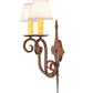 Meyda Lighting Angelique 15" 2-Light Old Red Barn Wall Sconce With White Natural Linen Shade