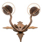 Meyda Lighting Angelique 15" 2-Light Old Red Barn Wall Sconce With White Natural Linen Shade