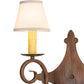 Meyda Lighting Angelique 15" 2-Light Old Red Barn Wall Sconce With White Natural Linen Shade