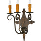 Meyda Lighting Angelique 16" 3-Light French Bronze Wall Sconce With Amber Faux Candlelight