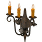 Meyda Lighting Angelique 16" 3-Light French Bronze Wall Sconce With Amber Faux Candlelight