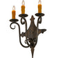 Meyda Lighting Angelique 16" 3-Light French Bronze Wall Sconce With Amber Faux Candlelight