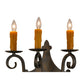 Meyda Lighting Angelique 16" 3-Light French Bronze Wall Sconce With Amber Faux Candlelight