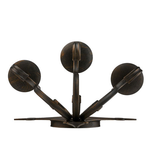 Meyda Lighting Angelique 16" 3-Light French Bronze Wall Sconce With Amber Faux Candlelight