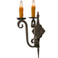 Meyda Lighting Angelique 16" 3-Light French Bronze Wall Sconce With Amber Faux Candlelight