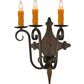 Meyda Lighting Angelique 16" 3-Light French Bronze Wall Sconce With Amber Faux Candlelight