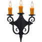 Meyda Lighting Angelique 17" 3-Light French Bronze Wall Sconce With White Natural Textrene Shade