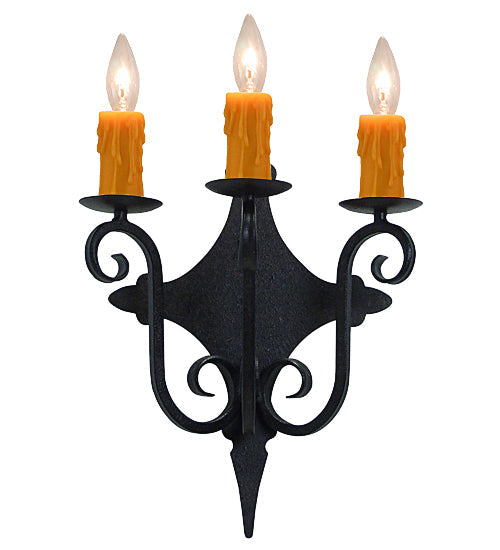 Meyda Lighting Angelique 17" 3-Light French Bronze Wall Sconce With White Natural Textrene Shade