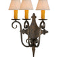 Meyda Lighting Angelique 17" 3-Light French Bronze Wall Sconce With White Natural Textrene Shade