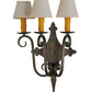 Meyda Lighting Angelique 17" 3-Light French Bronze Wall Sconce With White Natural Textrene Shade