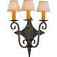 Meyda Lighting Angelique 17" 3-Light French Bronze Wall Sconce With White Natural Textrene Shade