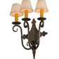 Meyda Lighting Angelique 17" 3-Light French Bronze Wall Sconce With White Natural Textrene Shade