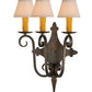 Meyda Lighting Angelique 17" 3-Light French Bronze Wall Sconce With White Natural Textrene Shade