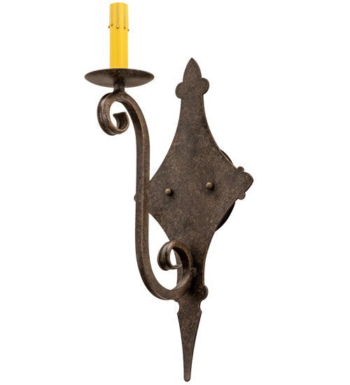 Meyda Lighting Angelique 8" Antiquity Wall Sconce With Brown Parchment Shade