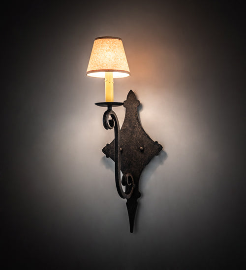 Meyda Lighting Angelique 8" Antiquity Wall Sconce With Brown Parchment Shade