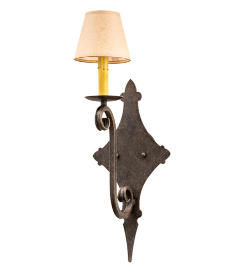 Meyda Lighting Angelique 8" Antiquity Wall Sconce With Brown Parchment Shade