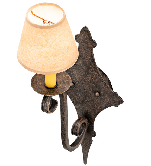 Meyda Lighting Angelique 8" Antiquity Wall Sconce With Brown Parchment Shade