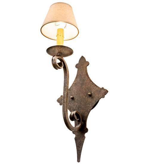Meyda Lighting Angelique 8" Antiquity Wall Sconce With Brown Parchment Shade