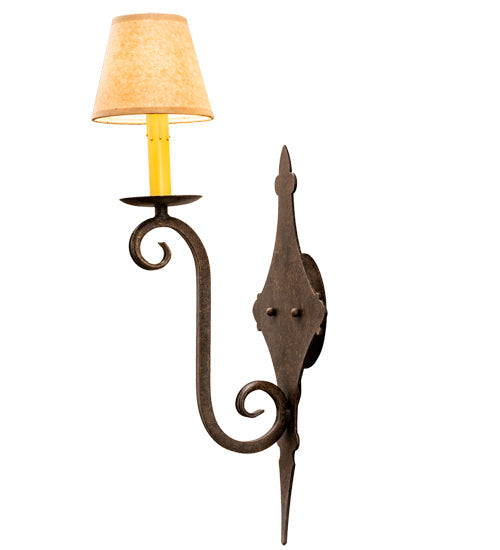 Meyda Lighting Angelique 8" Antiquity Wall Sconce With Brown Parchment Shade