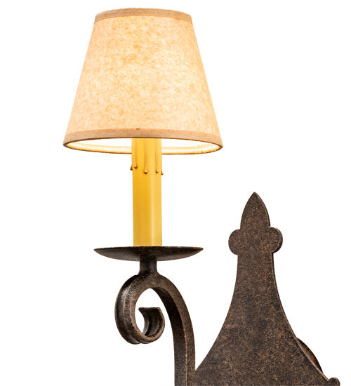 Meyda Lighting Angelique 8" Antiquity Wall Sconce With Brown Parchment Shade