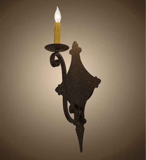 Meyda Lighting Angelique 8" Copper Rust Wall Sconce With Ivory Faux Candlelight