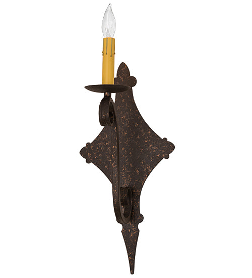 Meyda Lighting Angelique 8" Copper Rust Wall Sconce With Ivory Faux Candlelight