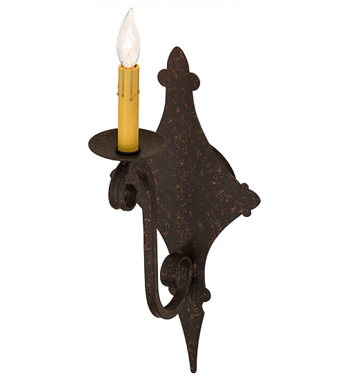 Meyda Lighting Angelique 8" Copper Rust Wall Sconce With Ivory Faux Candlelight