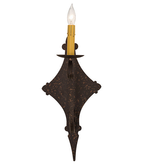 Meyda Lighting Angelique 8" Copper Rust Wall Sconce With Ivory Faux Candlelight