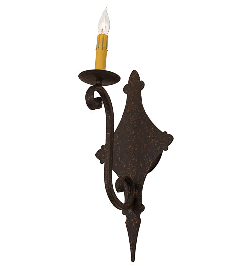 Meyda Lighting Angelique 8" Copper Rust Wall Sconce With Ivory Faux Candlelight