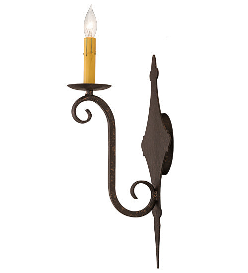 Meyda Lighting Angelique 8" Copper Rust Wall Sconce With Ivory Faux Candlelight