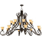 Meyda Lighting Angelo 72" 16-Light Classic Rust Chandelier With Beige Shade Glass