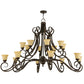 Meyda Lighting Angelo 72" 16-Light Classic Rust Chandelier With Beige Shade Glass