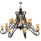 Meyda Lighting Angelo 72" 16-Light Classic Rust Chandelier With Beige Shade Glass
